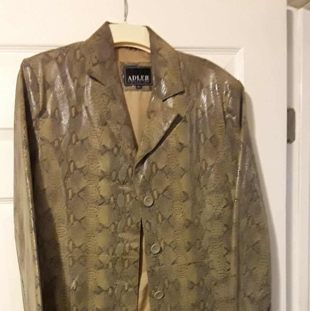 Leather Snake Print Blazer